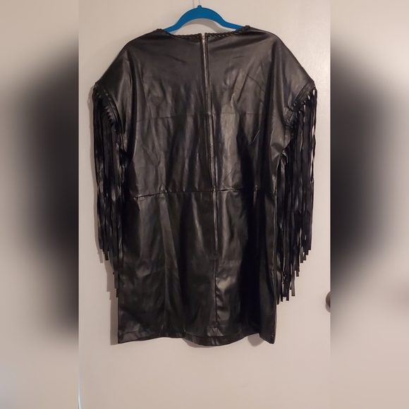 XPlus Faux Leather Dress with Fringed arms womens XL - Picture 2 of 3